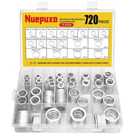 Kit de 720 Arandelas de Aplastamiento para Tapón de Drenaje de Aceite, 18 Tamaños, Aluminio, Kit de Arandelas de Aplastamiento para Drenaje de Aceite