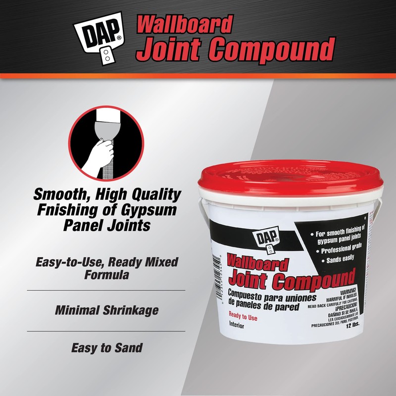 Dap 10102 Plastic Wallboard Joint Compound, 12-Pound