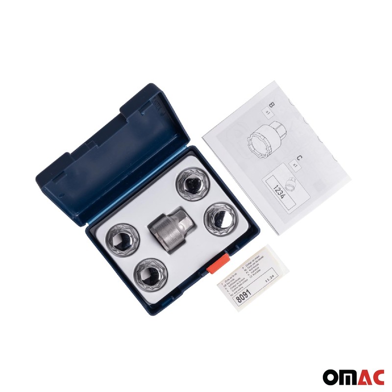 OMAC Wheel Lock Kit for Honda CR-V M12X1.5 Nut Chromed