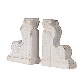 Loui Michel Cie Distressed White Bookend, Set of 2