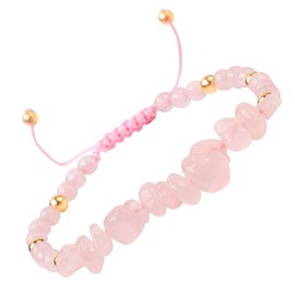 Rose Quartz Bracelet Crystal Bead Bracelet for Women, Mothers Day Gifts for Mom Valentine's Day Jewelry for Girlfriend Wife Lover Birthday Gifts Christmas Gifts