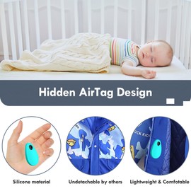 Airtag Holder Hidden 2 Pack GPS Tracker Case, Anti-Removal Airtag Silicone Case with Pins, Suitable for Children, Elderly, Pets, Backpack, Luggage(Green,Pink)