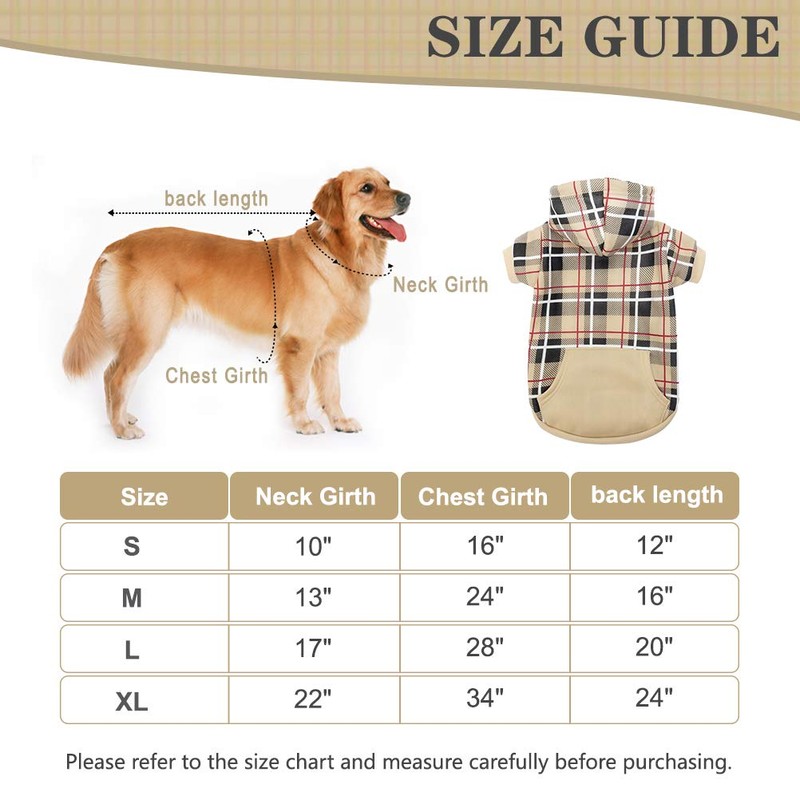 EXPAWLORER Plaid Dog Hoodie - British Style Plaid Pet Sweaters