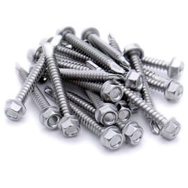 No.12 x 1 (5.5mm x 25mm) Hex Self-Drilling Screw (Flanged) - Stainless Steel (A2) (Pack of 20)