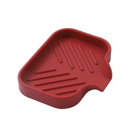 MicoYang Silicone Bathroom Soap Dishes with Drain Spout-Bathroom and Kitchen Sink Organizer,Sponge Holder,Dish Soap Tray,Perfect for Dispenser,Scrubber,Bottle,Cup on Sink or Counter-Red 12"×4"