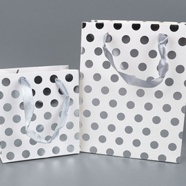 Sparkling Polka Dot Sequin Paper Gift Bag with Handles Square 6ea