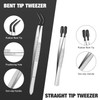 KUQIME4 Piece Rubber Tweezer Set, PVC Coated Tweezer Set, Straight
