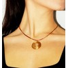 Open Mandala Necklace 3 cm Vegetable Gold with Branch