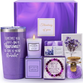 CITTA CITTA Gifts for Women Mom Wife Her, Unique Birthday Mother's Day Thank You Gift for Women, Best Friend, Lavender Spa Bath Gift Basket Set for Her, Self Care Get Well Retirement Appreciation Gifts