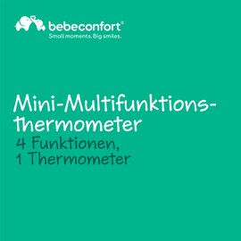 Bebeconfort Mini Multifunction Thermometer, 4-in-1 Function, 0+ Months, Contactless, Infrared Technology, Fever Display, Intelligent and Easy to Use, Portable and Compact, Green