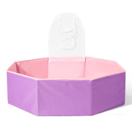 Ball Pit for Toddlers- Large Baby Ballpit for Kids Dogs Pets Pink Purple Pop Up Ball pits Collapsible Design with Basketball Hoop for Indoor/Outdoor Play