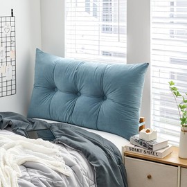 DormCo Rainha - Plush Tufted College Headboard - Smoke Blue