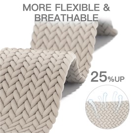 EverAct 22mm Braided Stretchy Nylon Watch Straps Compatible with Garmin Vivoactive 4 /Venu 2 /Venu 3,Soft Elastic Fabric Wristband for Garmin Forerunner 255/265