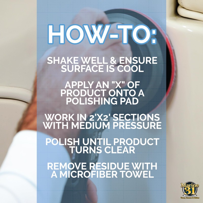 Marine 31 Gel Coat Heavy-Cut Cleaner Wax | Liquid Oxidation