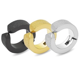 Adelina Style Fake Earrings, Non-Hole Earrings, Ear Cuffs, Ear Clips, Popular, 0.2 inch (4 mm) Wide, Rhinestones, Cubic Zirconia, Surface Treatment, Men's, Women's, Easy to Pinch Earrings,