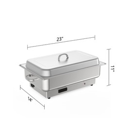 RIEDHOFF Electric Chafing Dish Set, 1 x 1/1 + 2 x 1/2 Pan, silver