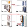 Simple Houseware Commercial Grade Z-Base Double Rod Garment Rack, 600lb