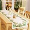 KAMACA Table Runner Spring Easter Flowers Rabbit Decor Easter Bunny