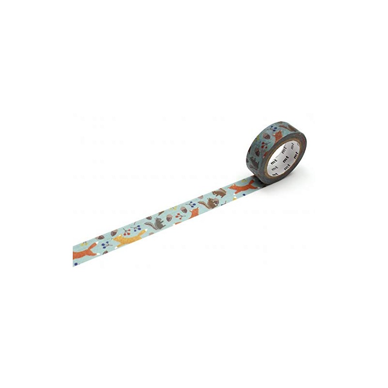MT ex 'Embroidery Fox and Squirrel' Washi - Cinta adhesiva