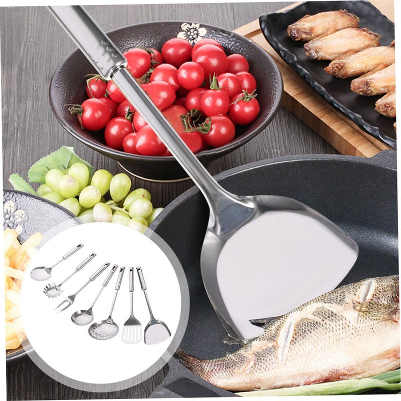 MAGICLULU 7pc Stainless Steel Kitchen Utensil Set Non-Stick Cooking Gadgets