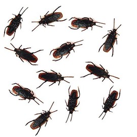 Cooplay 30pcs Fake Roaches Prank Cockroach Bugs Look Real Black Insect for Adult Funny Halloween Fool's Day Christmas Party