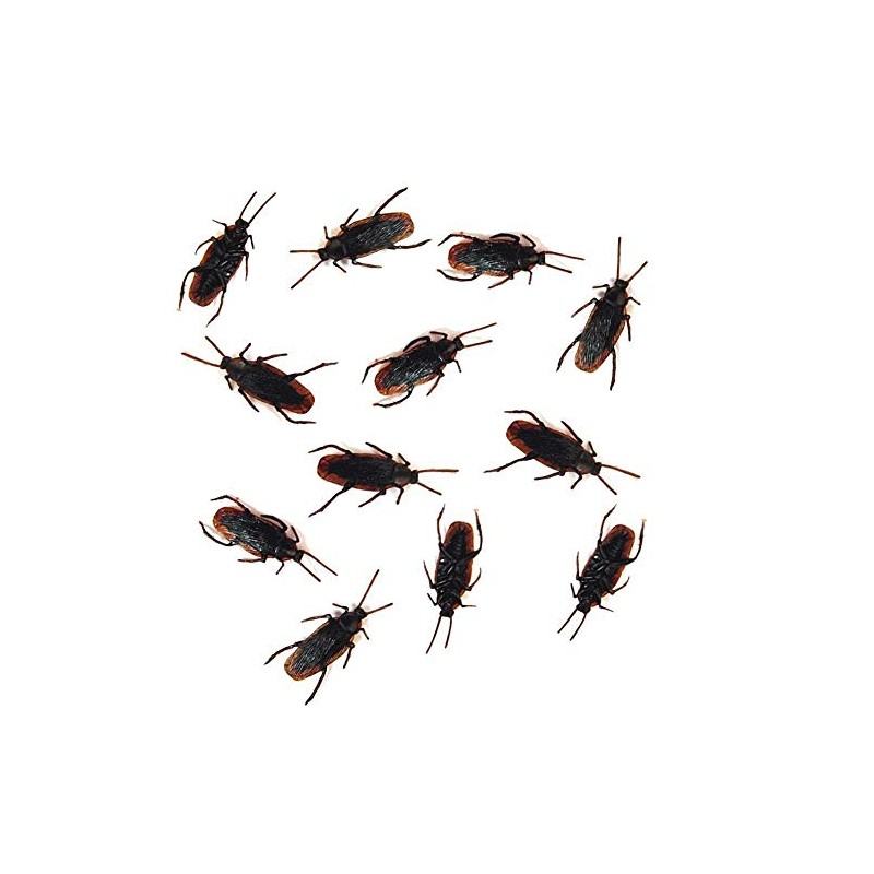 Cooplay 30pcs Fake Roaches Prank Cockroach Bugs Look Real Black