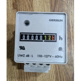 GRASSLIN Hour Meter 120 volt AC DIN Rail Mount INTERMATIC UWZ48V-120U GRASSLIN