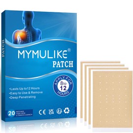 20Pcs MYMULIKE Heat Patches for Fast-Acting Patches Long Lasting for Knee, Back, Neck, Shoulder and Muscle Soreness Wormwood Sticker Self Heating Patch