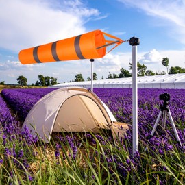 MBAIYO 31.5" Wind Sock for Outside Heavy Duty, Wind Socks with Reflective Belt Oxford Cloth Windsock Waterproof Rip-Stop Windsocks Outdoor for Airport Farm Park Yard(Orange Grey)