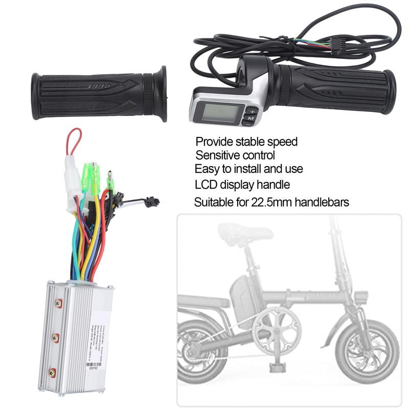 36V/48V 350W Brushless Controller and 124DX LCD Twist Throttle Set