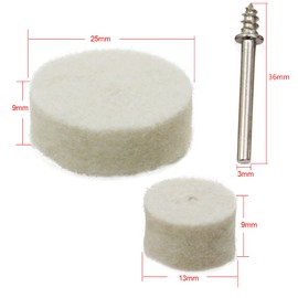 100 Pcs Wool Felt Polishing Wheel Wool Felt Polishing Buffing Pad Wheel Accessories, Point & Mandrel Shank Kit for Dremel Rotary Tools 13mm 25mm