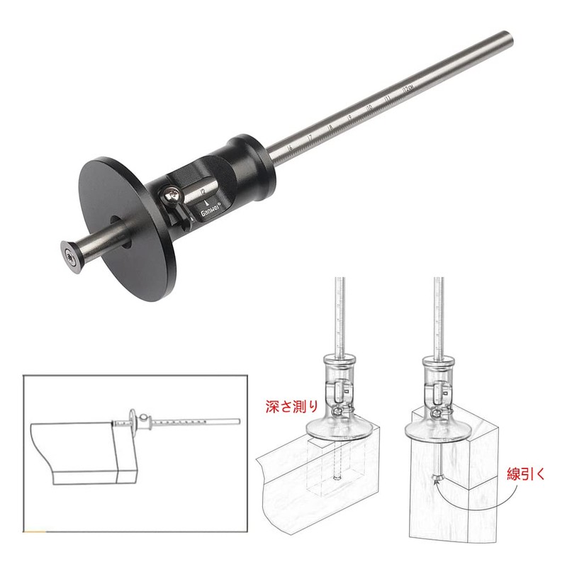 FTtool HRGJ96-BL Wood Scribing Gauge Aluminum Blade Type Adjustable Scale