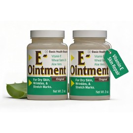 Basic Brands - Vitamin E Ointment - 2oz - Moisture Enhancing - Can Help Reduce Appearance of Scars, Stretch Marks, Fine Lines & Wrinkles - 2-Pack