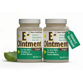 Basic Brands - Vitamin E Ointment - 2oz - Moisture Enhancing - Can Help Reduce Appearance of Scars, Stretch Marks, Fine Lines & Wrinkles - 2-Pack