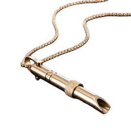 Generic Mindful Breathlace Necklace, Stress Anxiety Whistle Necklace for Men and Women, for Anxiety Relief Necklace Breathing Exercises Necklace Meditation, Christmas Valentine Gift (Gold)