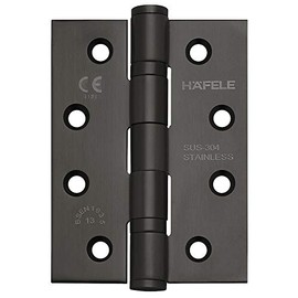 Gedotec Door Hinge Stainless Steel Black Matt Screw-On Tape for Room Doors & Gates - Startec DHB 3222 | Door Hinge for Unfolded Inner Door | Load Capacity 120 kg | Pack of 1 - Heavy Duty Hinge with