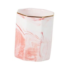 Operitacx 1pc Marble Pattern Storage Container Ceramic Storage Cup Ceramic Pen Holder Marble Makeup Brush Holder Nordic Style Storage Cup Desktop Pencil Holder Storage Bin Ceramics Pink