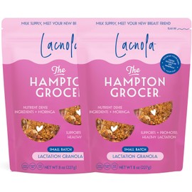 The Hampton Grocer Lacnola Lactation Granola, 2 pack – Galactagogue Superfood Blend with Oats, Flax, Moringa, Almonds, Pumpkin Seeds & Coconut – Increase Milk Supply, Lactation Support, Lactation Snacks, Breastmilk Boosting, Breastfeeding Snacks