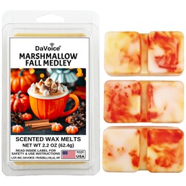 Fall Wax Melts Wax Cubes Soy Wax Blend Melt - Pumpkin Wax Melts Vanilla Wax Melts Fall Scents Long Lasting - Fall Scented Wax Melts (Marshmallow Fall Medley, 2.2 oz, 6 Cubes)