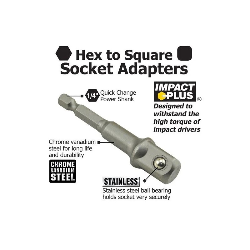 Ivy Classic 45534 2-9/16" x Hex to 1/4" Square Socket