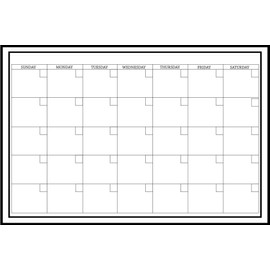 WallPops WPE0447 Large Monthly Dry Erase Calendar Decal, White & Off-White