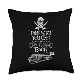 Vintage Narrowboat Pirate Flag Canal Barge Boat Life Throw Pillow
