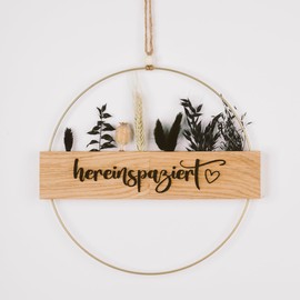 Dried Flower Wreath, Door Wreath, Dried Flowers, Welcome Sign (Dried Flowers, Black)