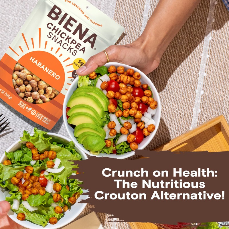 BIENA Chickpea Snacks - Crunchy Roasted Chickpeas - High Fiber