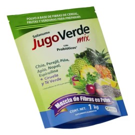 Jugo Verde Mix Fibra + Probiotico En Polvo 1 Kg Solanum