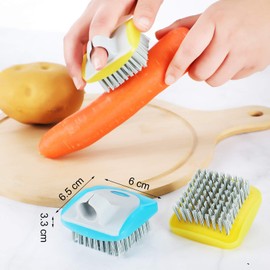 3 Pieces Vegetable Brush Potato Scrubber Vegetable Scrubber for Food Flexible Bristles Kitchen Brush for Fruits, Potatoes, Carrots Kitchen Gadgets Set in Random Color