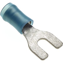 M3 Spade Crimp Terminal, Pack of 10 - Yellow, 12-10 AWG, 3.5mm - Heat Shrink Fork Connectors, Tinned Copper Connectors, Insulated U-Type Wire Terminals