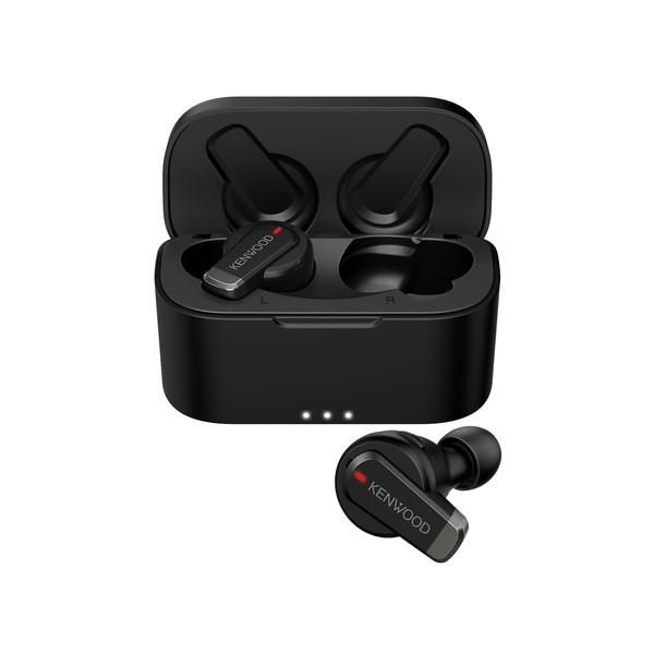 JVCKENWOOD KH-BIZ70T-BA Wireless Earphones, Bluetooth Noise Cancelling, Black, Up to 21h Playback, Sound Capture, Low Latency, Sticker Included