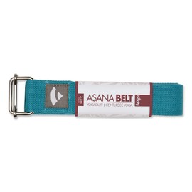 Bodhi Yoga Strap Asana Belt Made of Cotton with Metal Sliding Buckle, Practical Yoga Accessory, Basic Aid Not Only for Beginners petrol