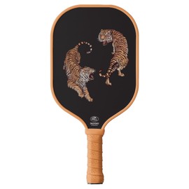 TigerTail Sports Yin Yang Tigers Colorful Design Pickleball Paddle, USA Pickleball Approved, Tan Trim